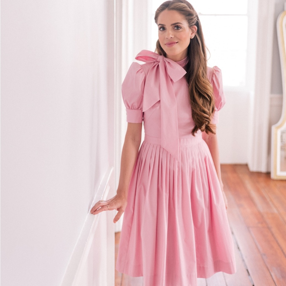 GAL MEETS GLAM Hanna Elegant Pink Bow Dress 🦄